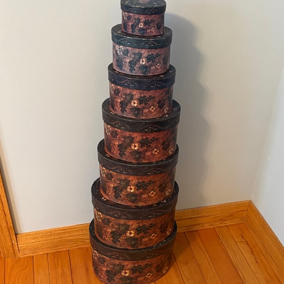Floral Patterned Decorative Stacking/Nesting Boxes - Picture 6 of 9